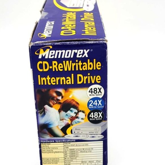 Memorex CD ReWritable Drive 48x Write Speed 24x Rewrite Speed 48x Read Speed - Picture 4 of 5